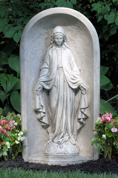 Blessed Mother Mary in Grotto Sculpture One Piece Statuary Religious
